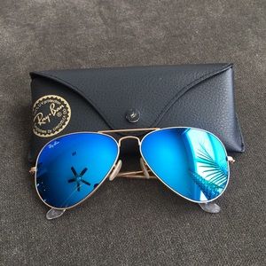 Ray-Ban Blue/Gold Aviator Sunglasses